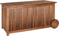 Hochwertige Gartenaufbewahrungsbox Holz 350L Deckel 160kg belastbar Raeder Griff Innenplane Ablaufkante Stauraum Box Auflagenbox Akazie geeignet fuer den Ausseneinsatz geeignet 117x52cm Variante 464