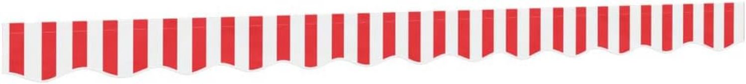 UVbestaendiger wasserabweisender Markisenvolant Ersatz Rot Weiss Gestreift Nonem Variante 174