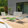Hochwertige Blumtal Gartenmoebel Set 4er Balkonmoebel Set geeignet fuer 4 Personen 2 x Sessel 1 x Bank 1 x Terrassenmoebel aussen Gartenlounge Balkon Moebel Moebelsets GartenloungeSet Lounge grau Variante 449