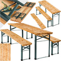 Hochwertige tectake Bierzeltgarnitur platzsparend Biertisch Klapptisch ausgestattet mit 2X Bierbank Gartenmoebel Set Camping Zubehoer Klapptisch Esstisch Camping faltbar Balkontisch Campingtisch platzsparend Variante 484